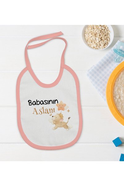 Bk Gift BK Kids "Daddy's Little Lion" Pink Baby Bib