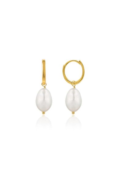 Jewelivery 18Kt Gold Cube Earring with Swarovski Stone E1YK24