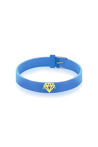 Jewelivery , Rubber Bracelet, Diamond, Shiny Glossy Finish, Elegant Chic Jewelry