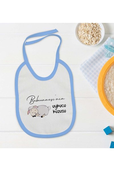 Bk Gift BK Kids Blue Baby Bib with "Grandma's Sleepy Little Lamb" Design