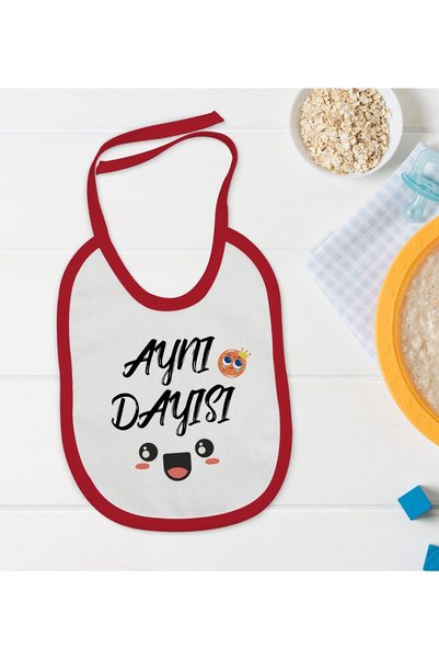 Bk Gift BK Kids Red Baby Bib with the Same Uncle Design - 1