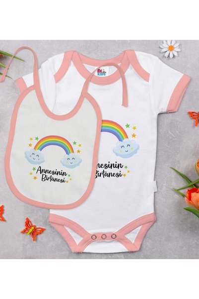 Bk Gift BK Kids "One of Mom's Little Ones" Design Pink Baby Bodysuit and Bib ...