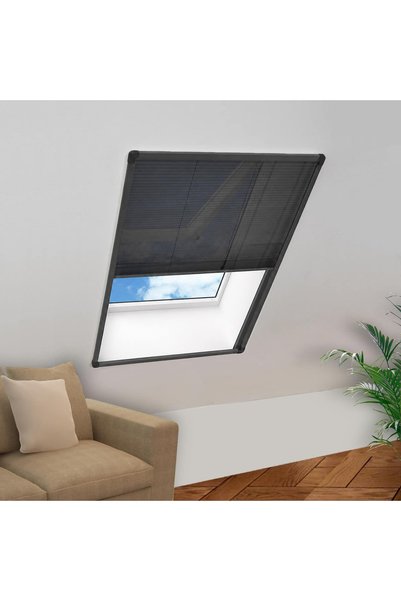 Syfax Plasă insecte plisse pentru ferestre antracit 80x160cm aluminiu
