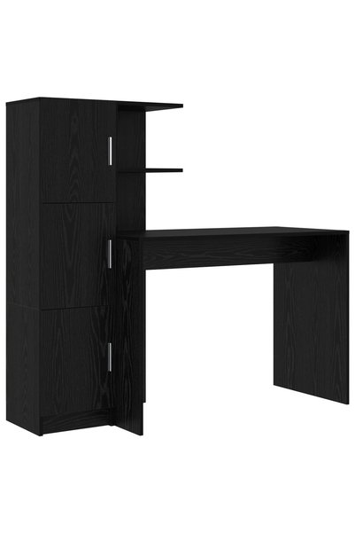 Syfax Birou Stejar Negru 133.5 x 50 x 124 cm 2 buc.