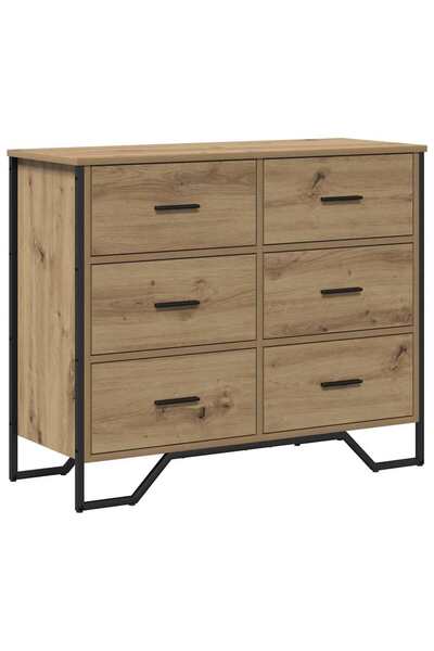 Syfax Comodă cu sertare 6-Drawer Stejar Artizanal 91 x 35,5 x 74,5 cm