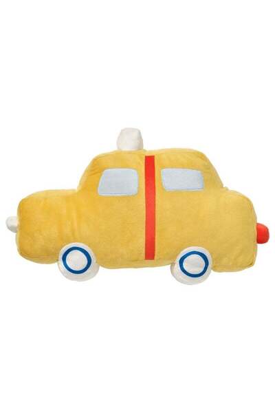 Generic Brand Baitique Kids Taxi-Shaped Decorative Cushion, Polyester, Yellow...