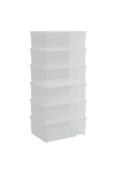 Syfax Cutii de depozitare din plastic, 6 buc., 10 L, stivuibile