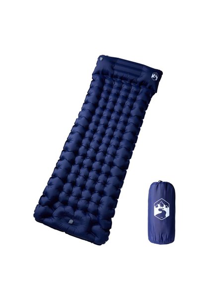 Syfax Saltea de camping auto-gonflabilă cu pernă 1 persoană bleumarin