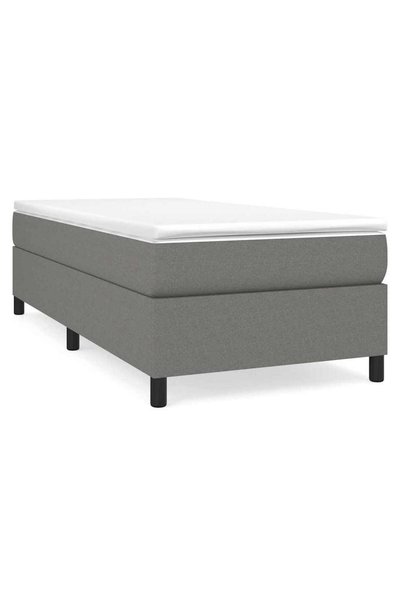 Syfax Pat box spring cu saltea, gri închis, 100x200 cm, textil