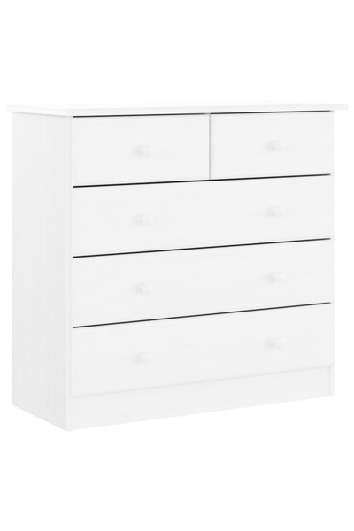 Syfax Comodă cu sertare ALTA, alb, 77x35x73 cm, lemn masiv de pin