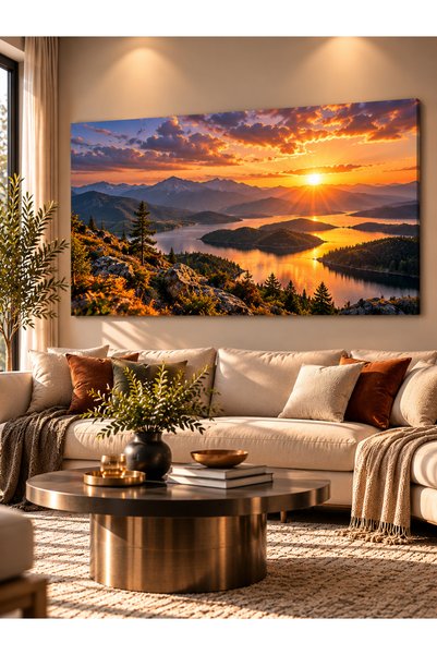 REDART – Tablou canvas Drumul Spre Munți, înrămat pe șasiu de lemn, 40 x 60 cm