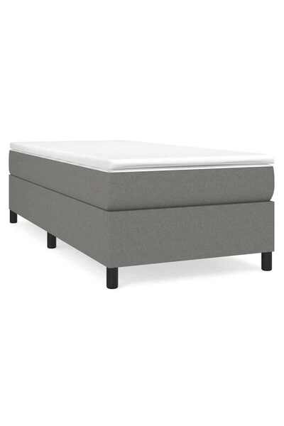 Syfax Pat box spring cu saltea, gri închis, 90x200 cm, textil