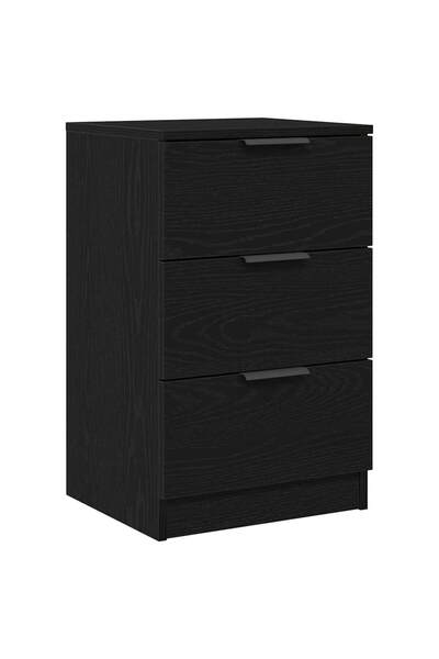 Syfax Dulap de noapte Stejar Negru 40 x 65 x 65 cm Lemn prelucrat