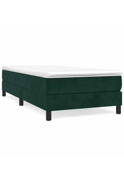 Syfax Pat box spring cu saltea, verde închis, 90x200 cm, catifea