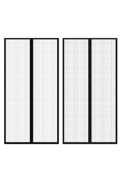 Syfax Perdea anti insecte cu benzi scai, 210 x 100 cm, 2 buc, negru
