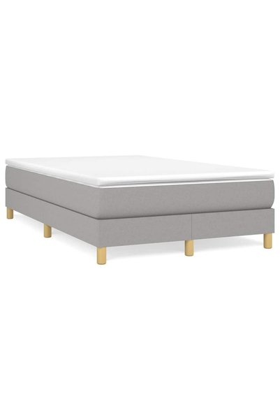 Syfax Somieră box spring cu saltea, gri deschis, 120x200 cm, textil