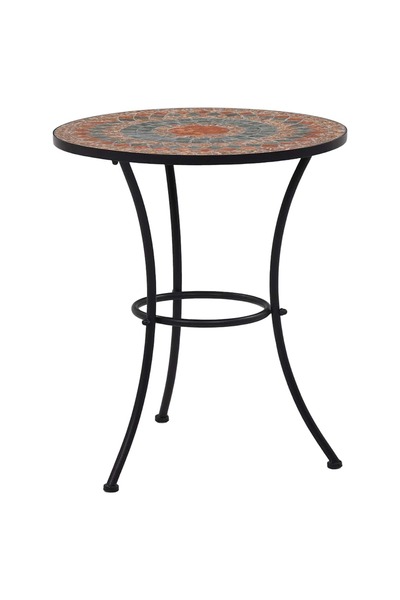 Syfax Masă de bistro mozaic, portocaliu/gri, 60 cm, ceramică