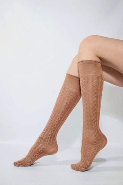 Daymod Ciorapi de iarnă din viscoză, cu model, sub genunchi, pentru femei, de...