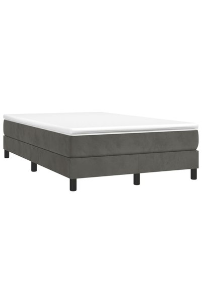 Syfax Pat box spring cu saltea, gri închis, 120x190 cm, catifea