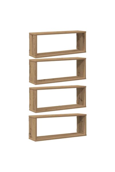 Syfax Rafturi de perete cub 4 buc. stejar artizanal, 60x15x23 cm lemn