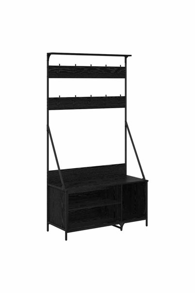 Syfax Suport pentru Hârtie Stejar Negru 100 x 41 x 184 cm
