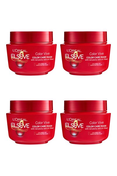 L'Oreal Paris 4x PACHET Elseve Color Vive Mască de păr pentru păr vopsit, 300 ml