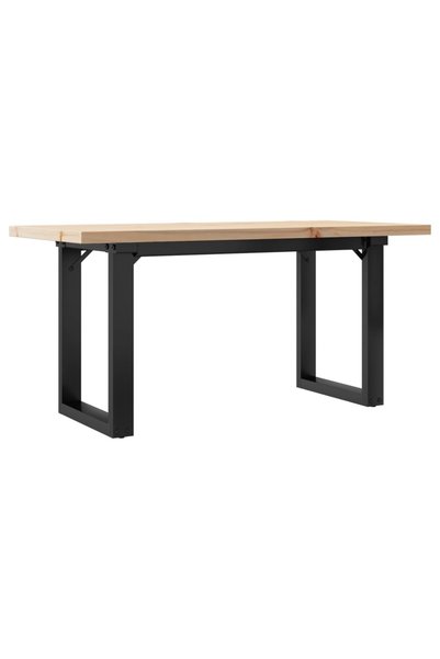 Syfax Masă de cafea, cadru O, 100x50x45,5 cm, lemn masiv pin și Oţel