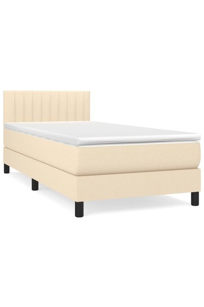 Syfax Somieră tip box cu saltea, crem, 90x200 cm, textil