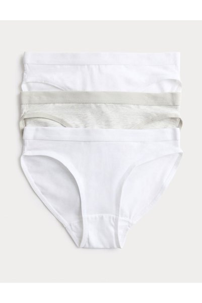 Marks & Spencer Pachet de 3 chiloți de bikini din bumbac cu elastic (6-16 ani)
