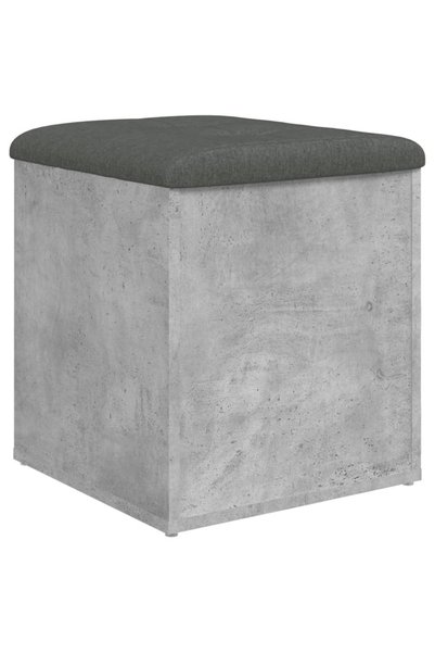 Syfax Bancă de depozitare, gri beton, 42x42x45 cm, lemn prelucrat