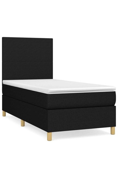 Syfax Pat box spring cu saltea, negru, 80x200 cm, textil