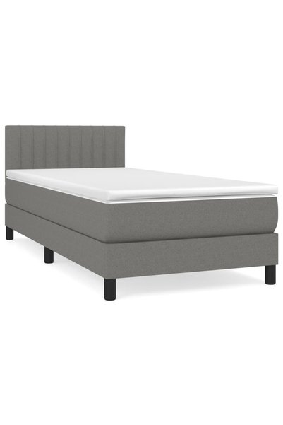 Syfax Pat box spring cu saltea, gri închis, 90x190 cm, textil