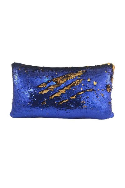 Generic Brand Ramsha Blue & Gold Color Polyester Cushion with insert for Sofa...