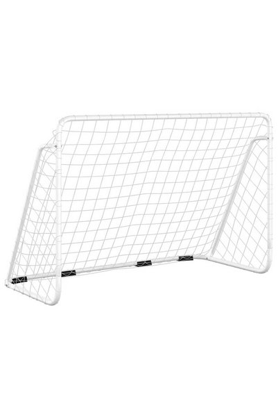 Syfax Poartă de fotbal cu plasă, alb, 180x90x120 cm, oțel