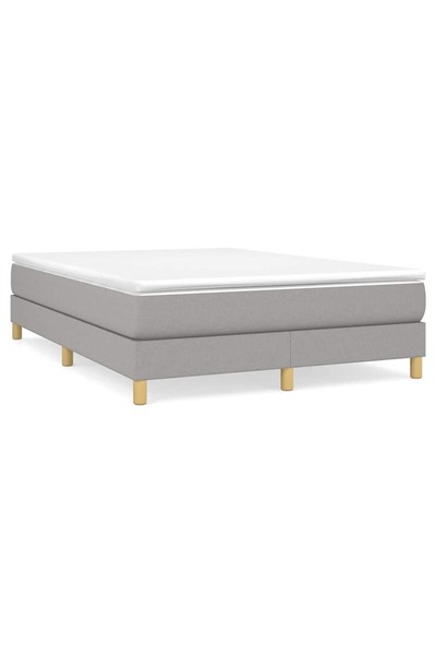 Syfax Somieră tip box spring cu saltea, gri deschis, 140x190 cm, textil