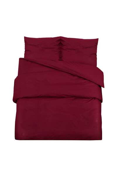 Syfax Set cu husă de pilotă, roșu bordo, 240x220 cm, microfibră