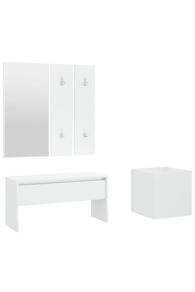 Syfax Set de mobilier pentru hol, alb, lemn prelucrat