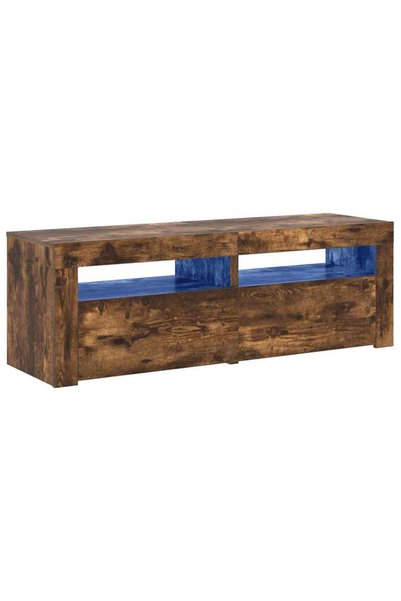Syfax Comodă TV cu lumini LED, stejar fumuriu, 120x35x40 cm