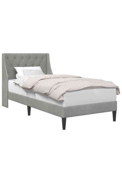 Syfax Cadru de pat cu headboard Gri deschis 90 x 200 cm Catifea