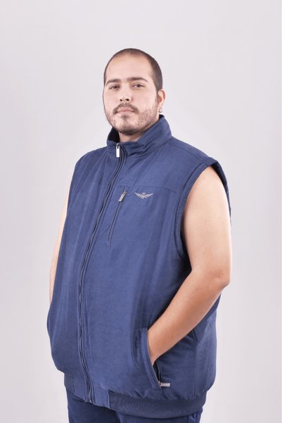 ANNEX Plus-Size Men's 3XL–6XL Zipper-Front Mock Neck Lined Vest with Zippered...