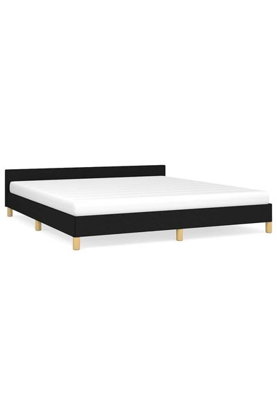 Syfax Cadru de pat fără saltea, negru, 180x200 cm, textil