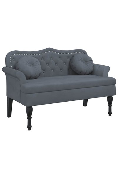 Syfax Bancă cu perne gri închis 120,5x65x75 cm catifea