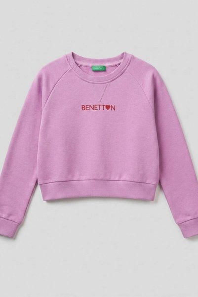 Benetton BNT-G21543 Hanorac de culoare liliac pentru fetițe, 8-9 ani