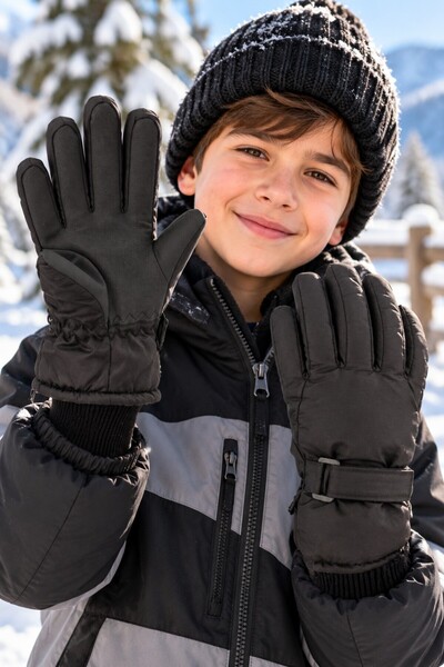 minik'o kids قفازات تزلج على الجليد للرجال، مقاس 9-14، موديل KİTTİ 422-23.