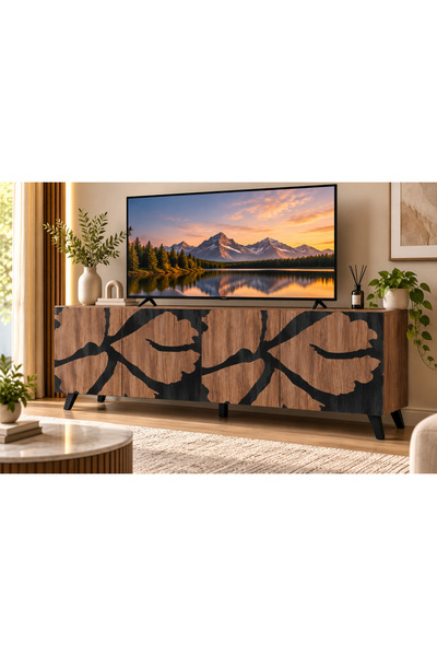 N.zone **Modern Versatile Storage Cabinet with Luxurious Wood Design and Eleg...