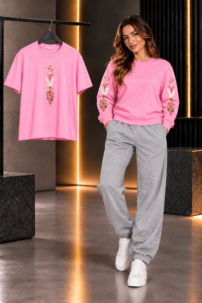clothes 33 طقم رياضي من ثلاث قطع، يتكون من قميص تي شيرت وياقة مدببة وبنطلون ر...