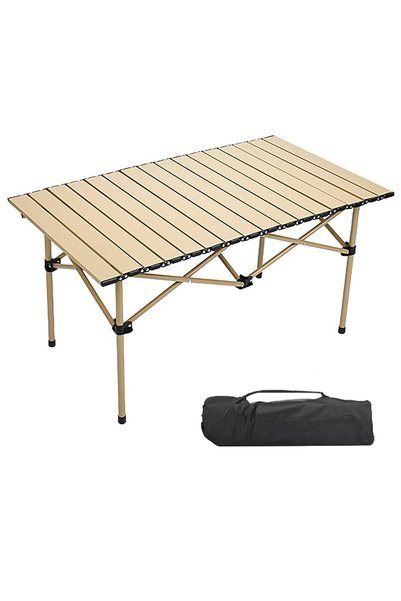 LEFAFA Outdoor Camping Table, Large Folding Camping Table, Portable Roll-up O...