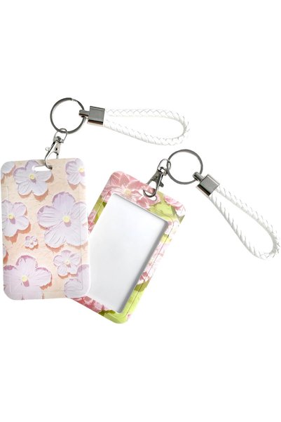 SYOSI Floral Lanyard with Card Holder, Oil-Painting Pattern Neck Lanyard, ID ...