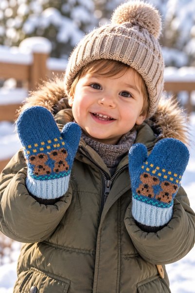 minik'o kids قفازات ناعمة للأولاد من كيتي K26215-07، مناسبة للأعمار من سنة إل...