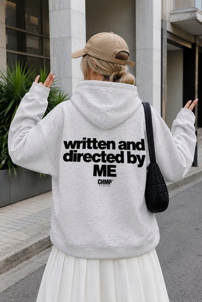 The Champ Clothing Women's Oversized Hoodie with "Written & Directed" Print i...